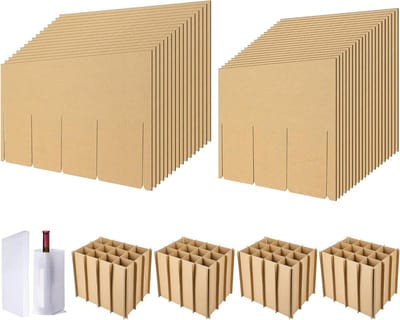 Glass Divider Kits - Verhuisdozen Verdelers - Breekbare Spullen Verhuizen - 3-Laags Golfkarton - 18x14x12 inch - Geel