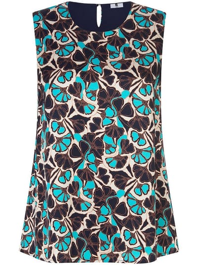 Blousetop ronde halslijn Van Anna Aura beige