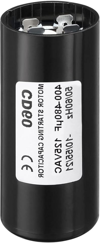 Motor Startcondensator - Start Capaciteit - Motor Starten - Hoge Capaciteit - 125 Volt - Zwart