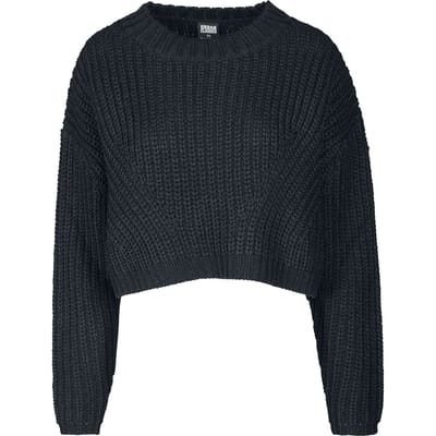 Urban Classics Wide Oversize Dames Gebreide trui - zwart - S