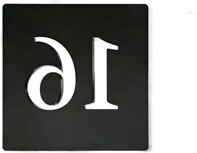 Acryl Deurplaten - Huisnummer Bord - Adres Aangeven - 3D Letters - 10x10cm - Zwart Wit