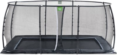 EXIT Dynamic Trampoline 305x519cm - met Veiligheidsnet - Groundlevel - groundlevel Trampoline - Rechthoekig - Voor Kinderen - Zwart