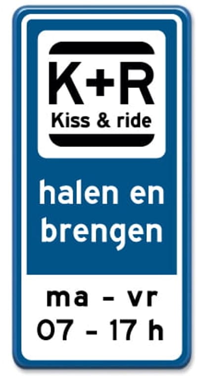 Bord Kiss and Ride met tijdstip 30x60 cm - Bevestiging: Zonder bevestiging (alleen het bord)