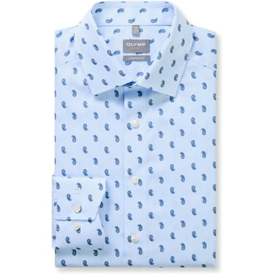 OLYMP Luxor Overhemd, Comfort Fit, New Kent, Bleu