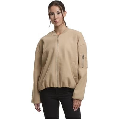 Urban Classics - Faux Wool Bomber jacket - XS - Beige