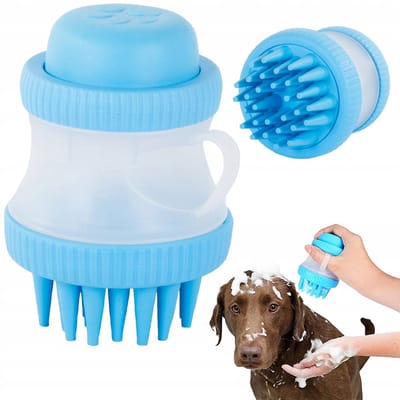 Shampoo borstel hond - wassen - hond en kat - siliconen borstel