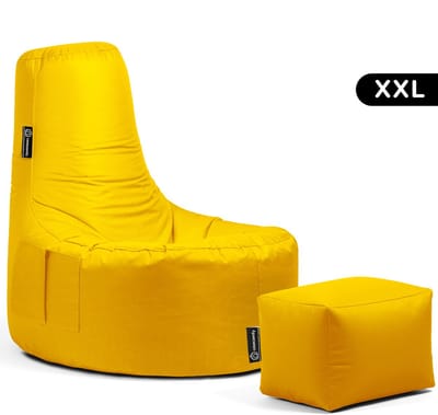 Casacomfy – Gamer XXL – Zitzak met Voetenbankje – Geel – Waterbestendig