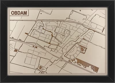 Houten stadskaart van Obdam