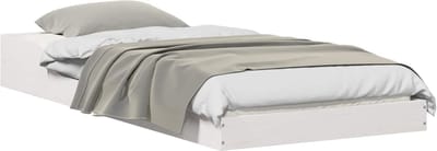 Massief Houten Bedframe - Eenpersoons Bed - Slaapkamer Inrichting - Stevig Grenenhout - 90 x 210 cm - Wit
