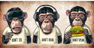 Signs-USA - Souvenir Kentekenplaat - metaal - Dont See - Dont Hear - Dont Speak - 15 x 30 cm