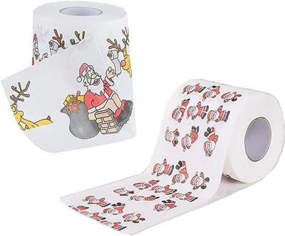Kerst Toiletpapier - 2 Rollen Vrolijk en Leuk Voor Verjaardagsfeestjes en Feestdagen