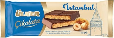 Ülker İstanbul Hazelnoot en Krokante Kadayıf Chocolade, 93 Gr