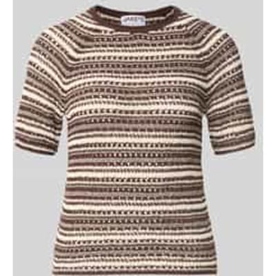 Gebreid shirt in all-over look met rolzoom