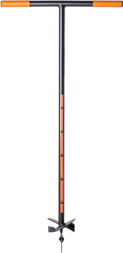 KADAX Handboor, grondboor van metaal, grondboor met dwarsgreep, spiraalboor voor tuin, paalboor, plantenboor, bloembollenboor, paalboor (130 mm)