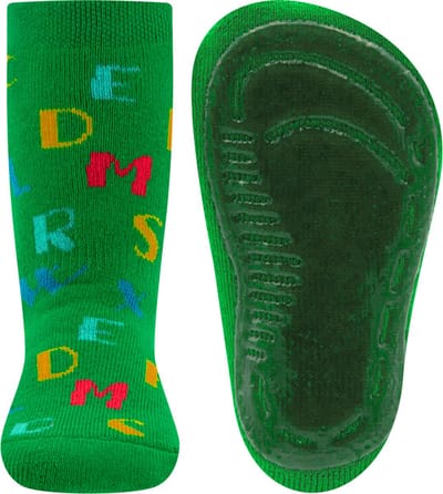 Ewers Antislipsok Groen met Gekleurde Letters - Siliconenzool-19/20