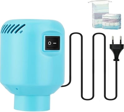 Elektrische Luchtpomp - Vacuümpomp - Ruimte Besparen - Krachtige Zuigkracht - Compact Formaat - Blauw