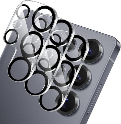 3-delige Set Camera Protector voor Samsung Galaxy S25 Ultra, 9H HD Anti-Scratch Lensbescherming met Gehard Glas, Zwart
