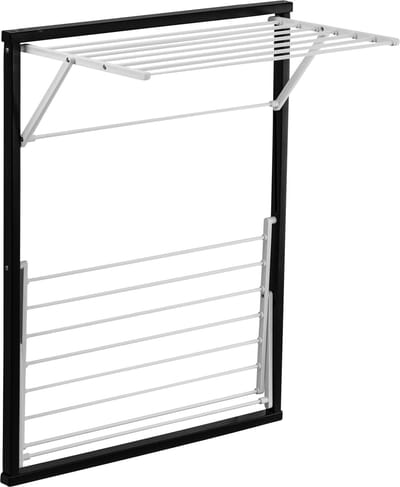Arredamenti Italia ARREDAMENTIITALIA Arredamenti Italia wasrek voor radiatoren Klaus, hout - inklapbaar - 15 mt lijn - kleur: zwart - - ARIT - Il cuore del legno
