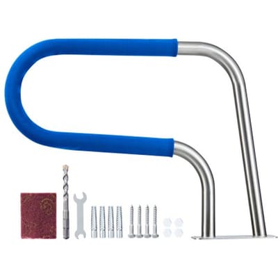 Zwembadleuning, 788x100x558 mm, draagkracht 100 kg, handgreep van 304 roestvrij staal, verwijderbare antisliphoes, uitgebreide accessoires, geschikt voor zwembaden, waterparken en spa's.