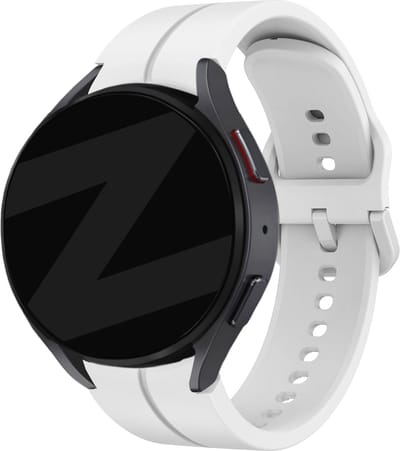 Bandz siliconen band 'Extreme' geschikt voor Samsung Galaxy Watch 7 (40 & 44mm) / Watch 6 (Classic) / 5 40mm & 44mm / 5 Pro / Watch 4 (Classic) / Watch FE - siliconen smartwatch bandje met gespsluiting - wit