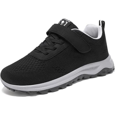 Sneaker Heren Lente Nieuwe Ademende Schoenen Wandelschoenen Ademend Klittenband Wandelschoenen 41 black