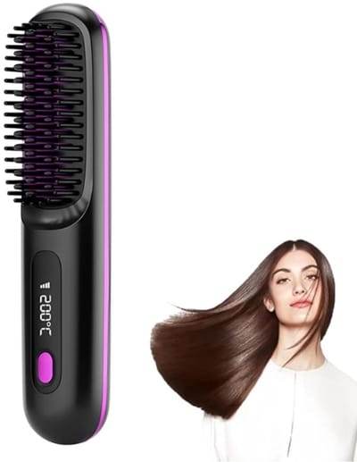 OIMG Draadloze Stijlborstel - Stijltang - Stijl Haar - Touch Up - Keramisch - 3 Temperatuurinstellingen - Warmteborstel - 20x4.5cm - Tpye-c Oplaadbaar - Draadloze stijltang - Constante temperatuurverwarming - voor Glad, Golvend en Krullend Haar
