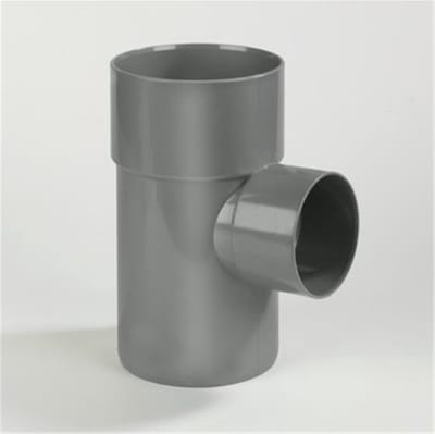 Dyka Verloop T-stuk 2x mof en 1x spie 87.5° PVC grijs keurmerk BRL52100 110 x 75mm