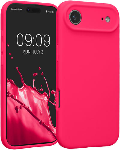 kwmobile telefoonhoesje geschikt voor Apple iPhone Air - TPU backcover met siliconen coating - Smartphone case in neon roze