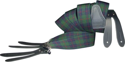 Pierre Mouton - Bretel - Volwassenen - Heren - Tartan - Bretel - met Leertjes - Blauwgroen - 120cm - 35mm - M - L