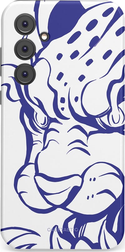 Casetastic Hoesje Geschikt voor Samsung A35 - Stijlvolle Beschermende Duo-layer Case - Blauwe Panter Hoofd