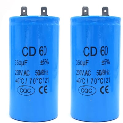 Dailygoods - Motor Startcapacitor - 350µF - Geschikt voor Elektrische Motoren en Wasmachines - 50x100mm - Duurzame Capaciteit - Efficiënte Startcapacitor