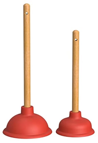 SnelShoppen - Set van 2 Gooi- en Afvoerpompen - Afvoerontstopper met 110 & 140 mm diameter - Toiletontstopper met Houten Handvatten - Chemisch Vrij en