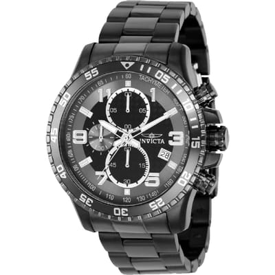 Invicta Specialty 69815 Herenhorloge - Quartz Uurwerk - Staal met Zwarte Wijzerplaat - 48 mm