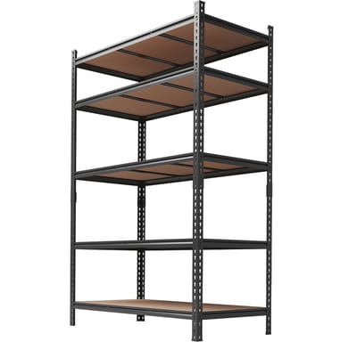Opslagrek - Verstelbare 5-Laags Stelling - Voor Garage En Werkplaats - Metaal - 122x61x183 cm - Zwart