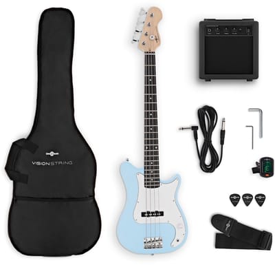 VISIONSTRING 3/4 Basgitaarpakket, Blauw