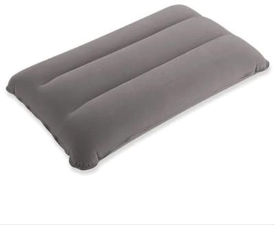 Opblaasbaar ultralicht kussen voor camping, strand en outdoor activiteiten - 44 x 28 cm, grijs
