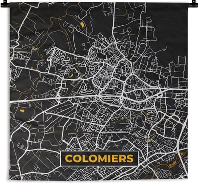Wandkleed - Wanddoek - Kaart - Frankrijk - Stadskaart - Plattegrond - Colomiers - 180x180 cm - Wandtapijt