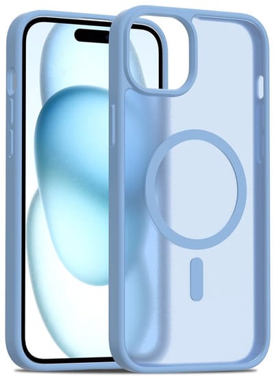 Solidenz Hoesje - Geschikt voor iPhone 15 Plus - FrostMag Backcover geschikt voor MagSafe - Sierra Blauw