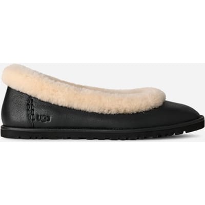 UGG® Zora leren ballerina's in Black, Maat 36, Leder