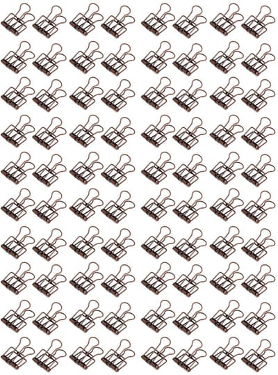 Allecto - Metalen Binder Clips - 80 Stuks - 19mm Paars Brons - voor Kantoor en School - Kantoorbenodigdheden - Geschikt voor documenten - Kleur paars