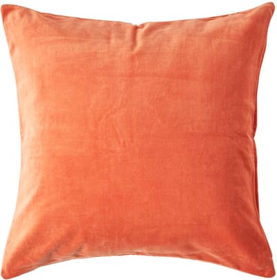 Homescapes Oranje Fluwelen Kussenhoes 40 x 40 cm