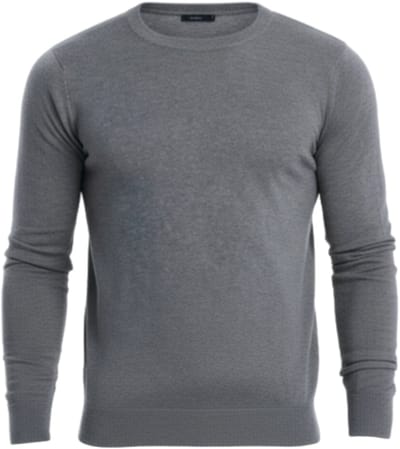 OMBRE Trui - Regular Fit - Viscose - Lange Mouw Grijs Gemêleerd L