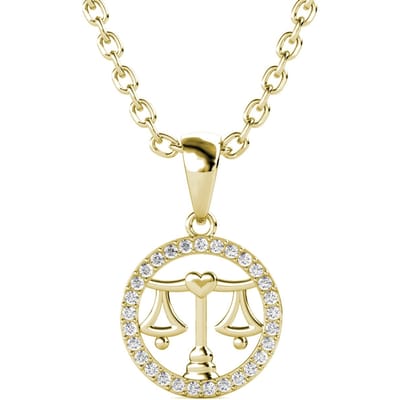 Weegschaal Zodiac Hangers - Goud en Kristal