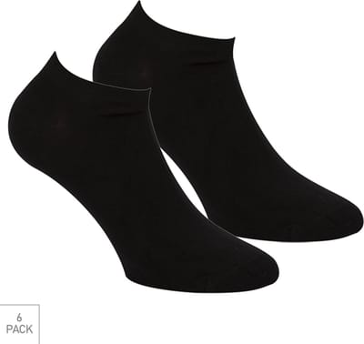 Boru Bamboo - 6-Pack - Sneakersokken met Badstof Zool - Bamboe - Hypoallergeen - Heren / Dames - zwart - 36-40 - 2309
