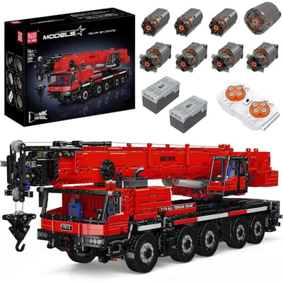 Mould King 17074 Engineering LTM-kraan: All Terrain op afstand bestuurbare bouwkraanmachinemodellen, perfect voor liefhebbers van kraanbouwsets 17074