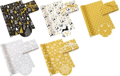 PAW decor Cadeaupapier 70 cm - Kerstafbeeldingen 3 - 5 stuks