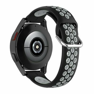 By Qubix - Siliconen sportbandje met gesp - Zwart + grijs - Geschikt voor Xiaomi Redmi Watch 5 Active / Redmi Watch 5 Lite