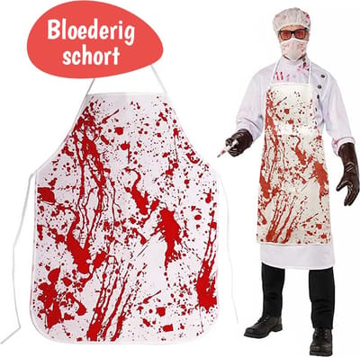 Nep Bloed Schort - 70x58cm - Halloween Kostuum - Verkleedkleren Kinderen & Volwassenen - Carnavalskleding