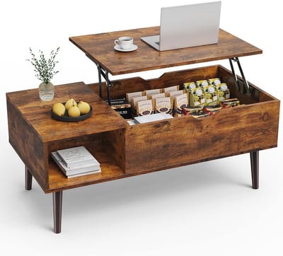 Salontafel met Lift Top en Opbergplank voor Woonkamer
