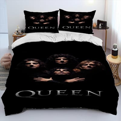 Freddie Mercury Queen-Rock-Band Dekbed Dekbedovertrek Beddengoed Set Dekbedhoes Bedset Dekbedhoes Kussensloop King Queen Maat Beddengoed Set US King(264*228cm)3pcs